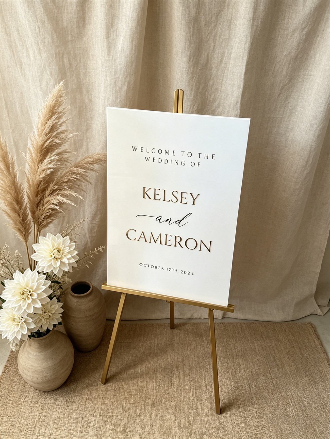Wedding Welcome Sign - Personalized acrylic wedding welcome sign, modern and fashionable decoration of the wedding entrance. Welcome to our wedding sign